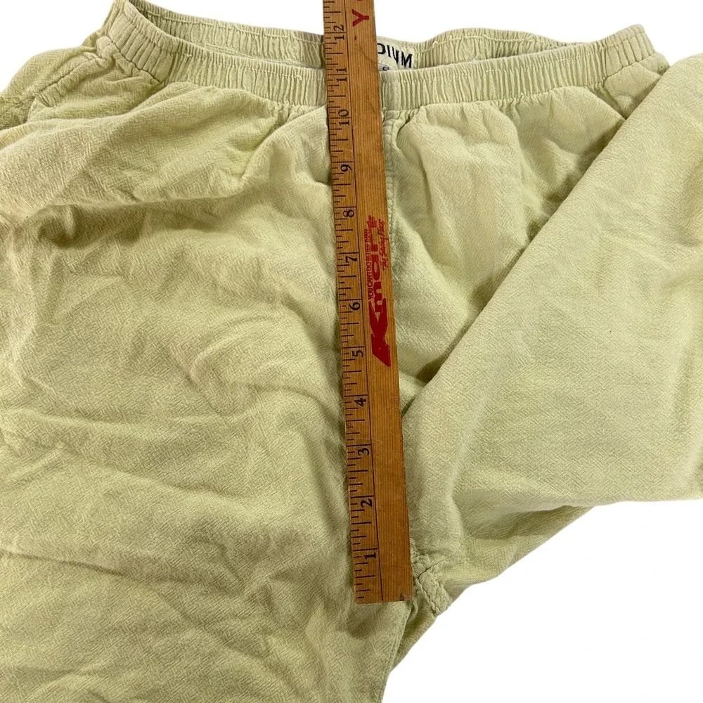 Lightweight Linen Like Pants Small Green Elastic Waist Relaxed Coastal‎ Casual